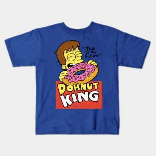Doughnut King Cute Vintage Retro Tv Foodie Funny Cartoon Kids T-Shirt